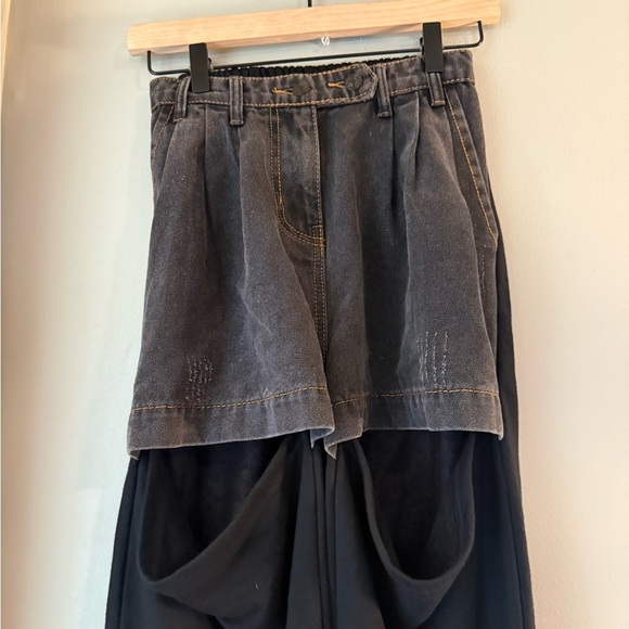 Beulah Wide Leg Black and Gray Jogger Jeans Small - Picture 2 of 10